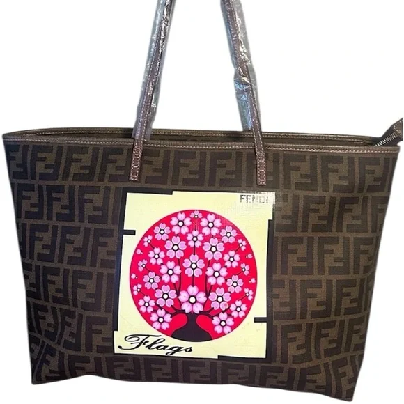 SAKURA　FENDI Fendi | Bags | Fendi Ff Zucca Canvas Flags Cherry Blossom
